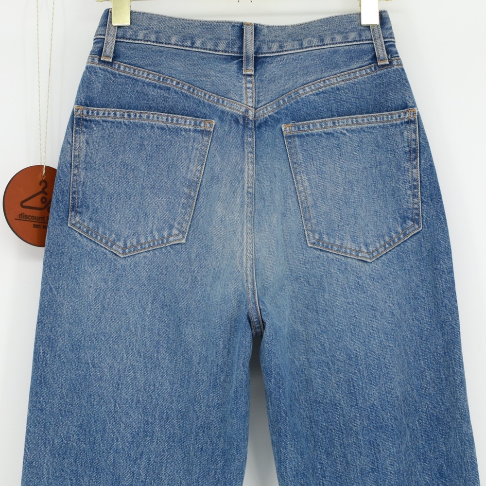 DOEN Benedicte High Rise Straight Leg Jeans Palais Rhone Sz 24 Cotton Butto Fly - Picture 4 of 9